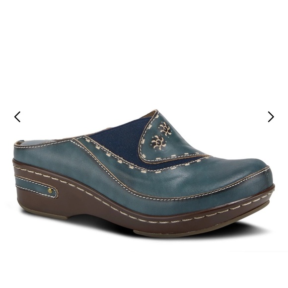 Spring Step L'Artiste CHINO leather Clogs Navy Green size 41 women’s 9.5-10 shoe - Picture 1 of 9